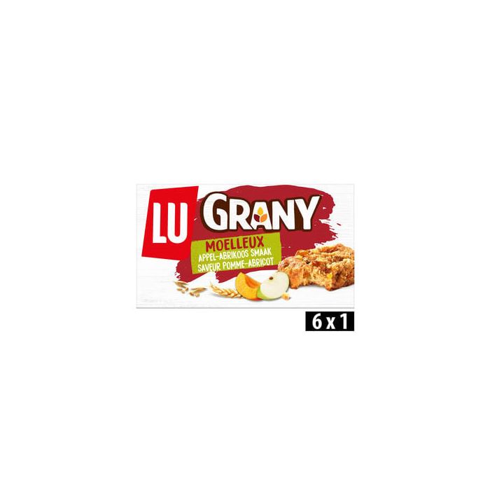 Lu Grany Zachte Koeken Granen Appel & Abrikoos 6st 195gr