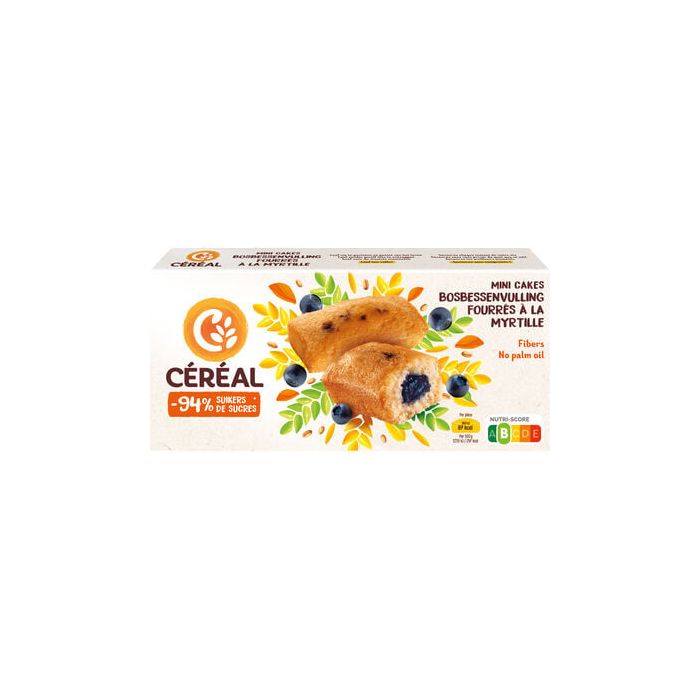 Cereal Mini Cakes Gevulde Met Bosbessen 30grx5st