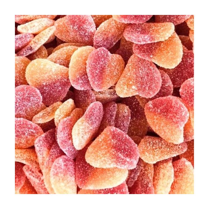 perzik snoep, snoep hartjes, oranje hartjes, oranje snoep