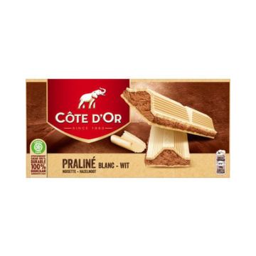 Cote d'or praline wit chocoladereep  200 gram - 15 repen