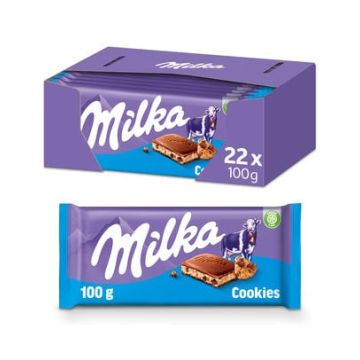 Milka cookies reep 100 gram - 22 stuks