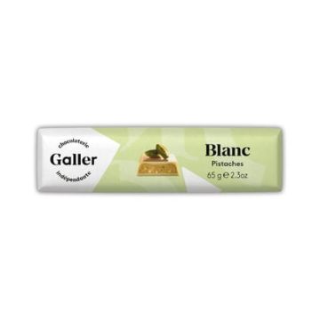Witte chocolade met pistache Galler 65 gram - 24 repen