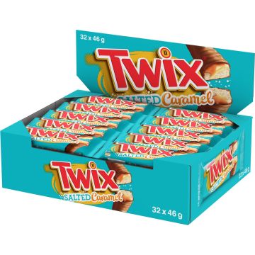 Twix gezouten karamel 46 gram - 32 stuks