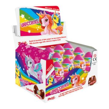 Zaini unicorn surprise eieren chocolade 20 gram - 24 stuks