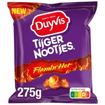 Duyvis Tigernootjes Flamin Hot 275gr x 8 stuks