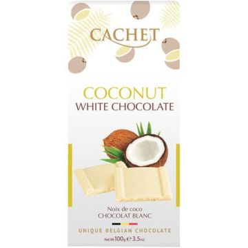 Cachet Witte Chocolade Kokos 100gr x 12 stuks