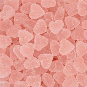 Gesuikerde aardbei hartjes in tubo- 1 kg