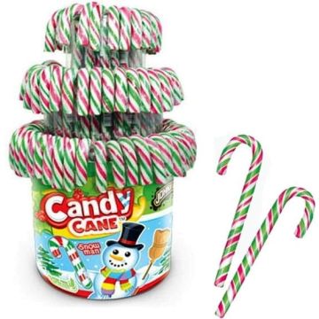 Kerst snoep stokken groen/rood/wit- 12 gr
