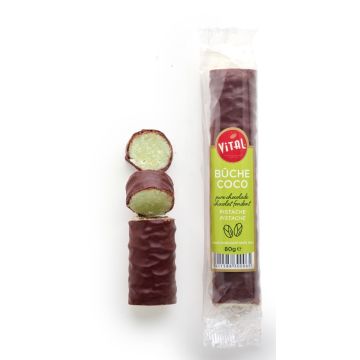 Buche coco fondant pistache-80 gr.
