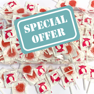 Special offer: Snoepman lolly hartjes- 200 stuks